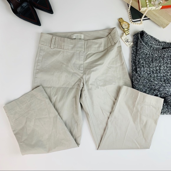 đź’°SALE Talbots Outlet Petite Khaki Cream Cropped - Picture 5 of 6
